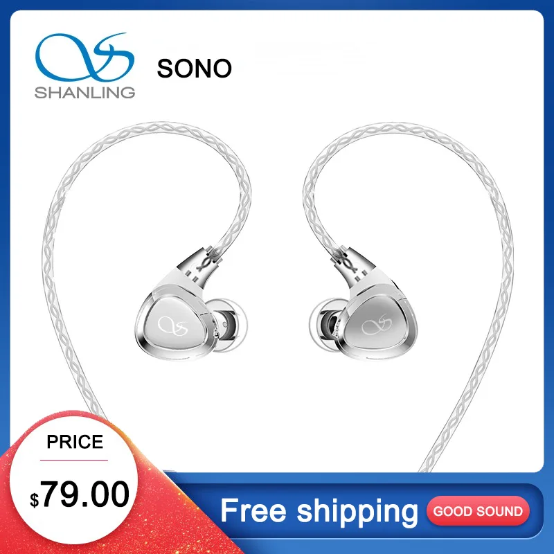 Shanling SONO Triple-Driver Hybrid Earphones Affordable Hi-Fi Sound with Interchangeable 0.78 2Pin Cable