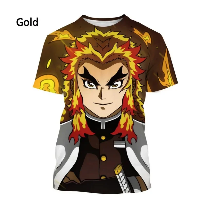 

Summer Devil Killer T-shirt 3D Printed Men's and Women's Casual Wear Cartoon Character Kimetsu No Yaiba Short-sleeved