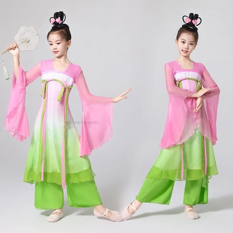 children's-hanfu-lotus-dance-costume-girls'-classical-dance-performance-clothing-ancient-style-summer-children-folk-dance-set