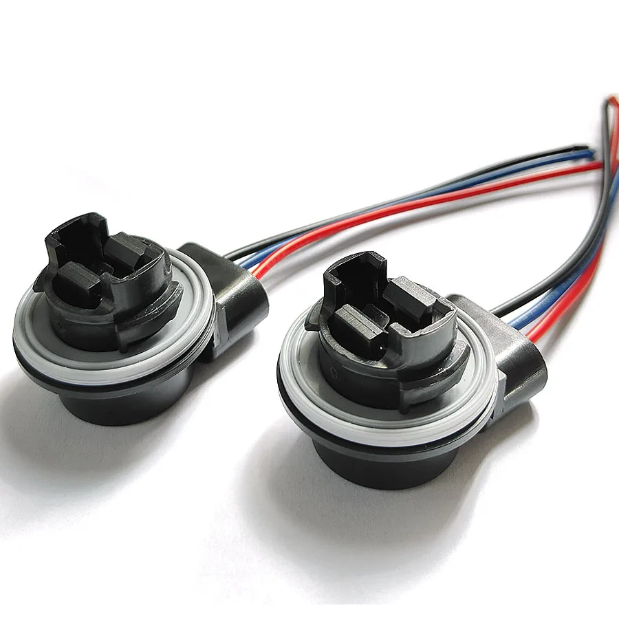2Pcs T25 3157 3057 3457 4157 P27/7W Socket Connector Adapter Male Female Plug Base Extended Wire