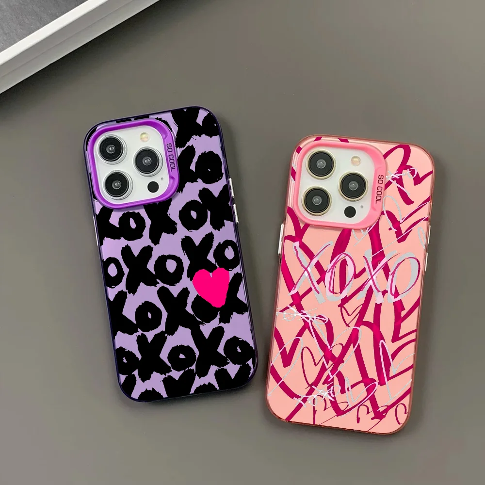 

Black Sexy Lip Print love Plating Phone Cases For iPhone 17 16e 15 14 13 12 11 Plus Pro Max ProMax Colorful Covers