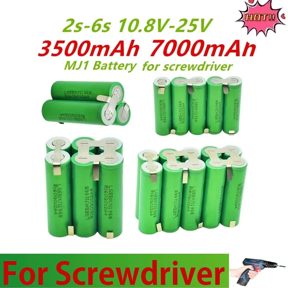 2024 2 s1p 1 s3p 3 s2p 4 s2p 5 s2p 8.4v 3.7V 10.8V 16.8V 18V MJ1 batteria 18650 3500 mAh batteria per batteria strumento cacciavite 18V