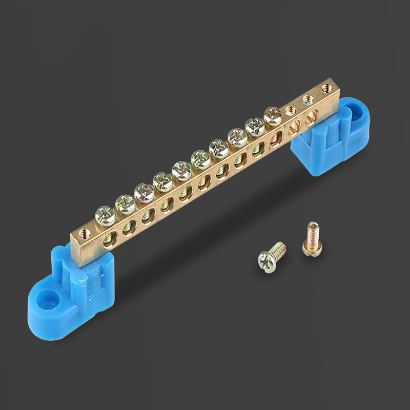 DIN Rail Terminal Block High Bridge Type Ground Bar 6*9 4/6/8/10/12 Holes Electrical Connector Distribution Box Neutral Terminal