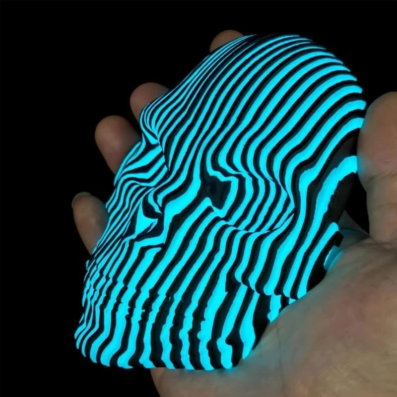 Struttura divisa modulare modello teschio stampato twistabile per decorazioni da scrivania luminose per esposizioni artistiche