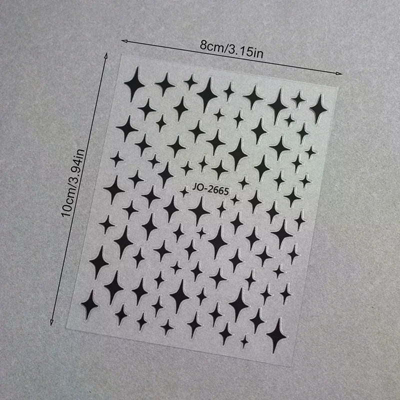 1 szt. Białe Czarne Naklejki na Paznokcie z Gwiazdami Nieregularne Pentagramy Różowe Laserowe Błyszczące Brokatowe Ozdoby do Manicure Sliderki