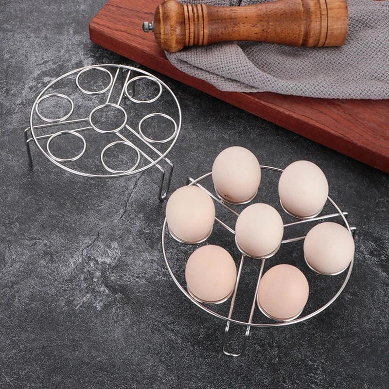 Stainless Steel Egg Steamer Household Boiled Egg Tray Kitchen Utensils Three-legged Waterproof Steaming Rack Egg Storage Rack