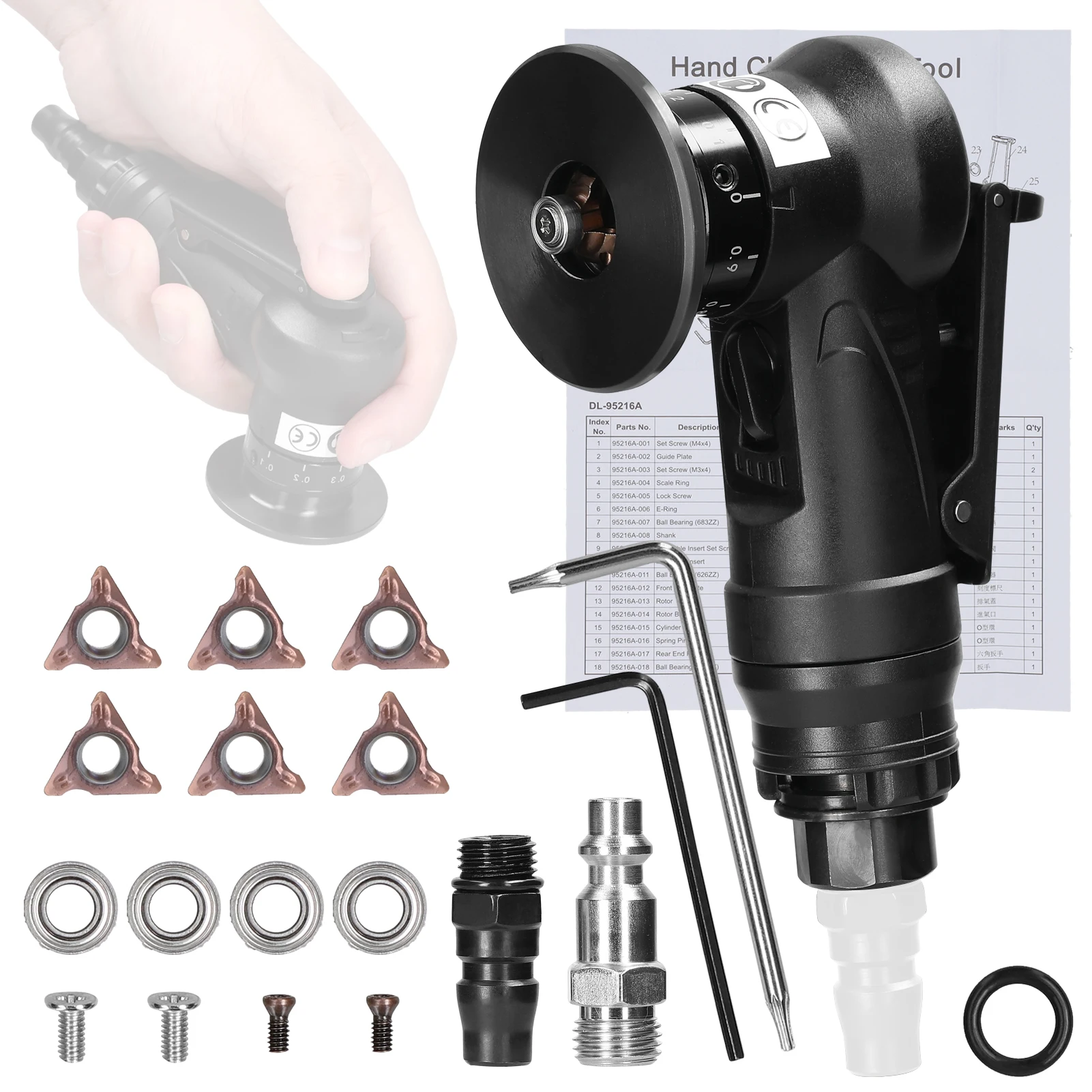 Handheld Grind Tool Pneumatic Carpenter Chamfering Tool Machine Metal Wood Acrylic Deburring Beveling Trimming Machine