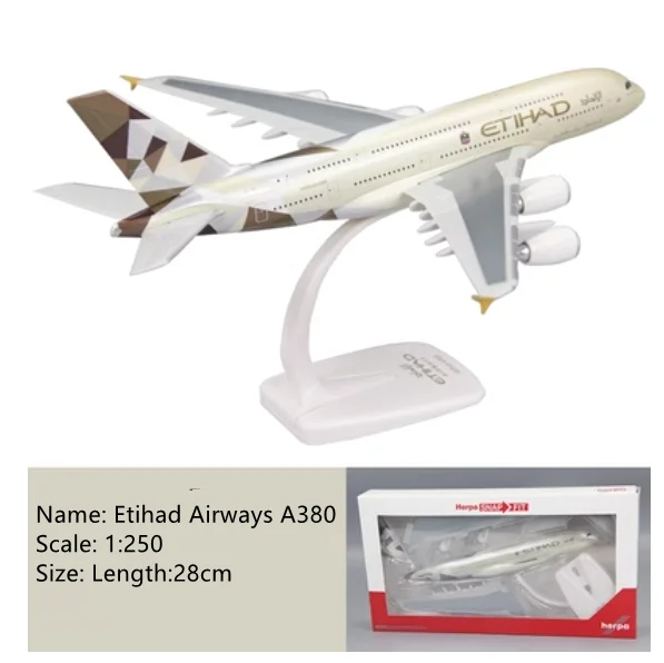 1/250 IBERIA Italy Scandinavian Emirates Lufthansa KLM 380 Aircraft  ABS Assembly Aircraft  Model Toy For Collection