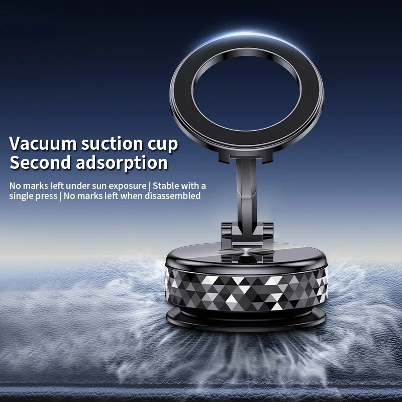 Vacuum Magnetic Phone Holder Portable 360° Multifunctional Foldable Rotatable Suction Cup Stand For iphone 17 Samsung Bracket