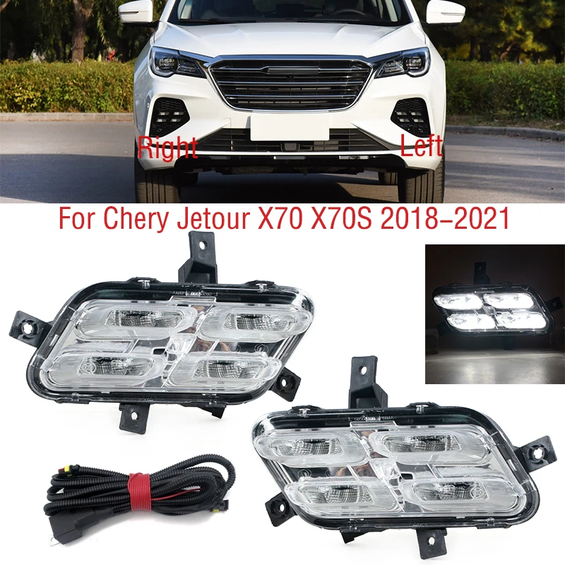 

For Chery Jetour X70 X70S X90 2018 2019 2020 2021 Car Front Bumper Fog Light DRL Daytime Driving Running Lamp