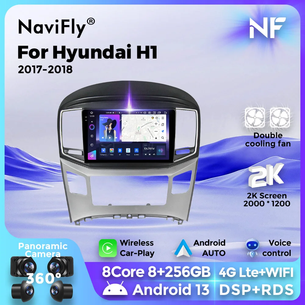 NaviFly Новинка 9 дюймов Android 13 правое автомобильное радио для Hyundai H1 2017-2018 Радио стерео автомобильный мультимедийный плеер DSP авто все в одном 4G