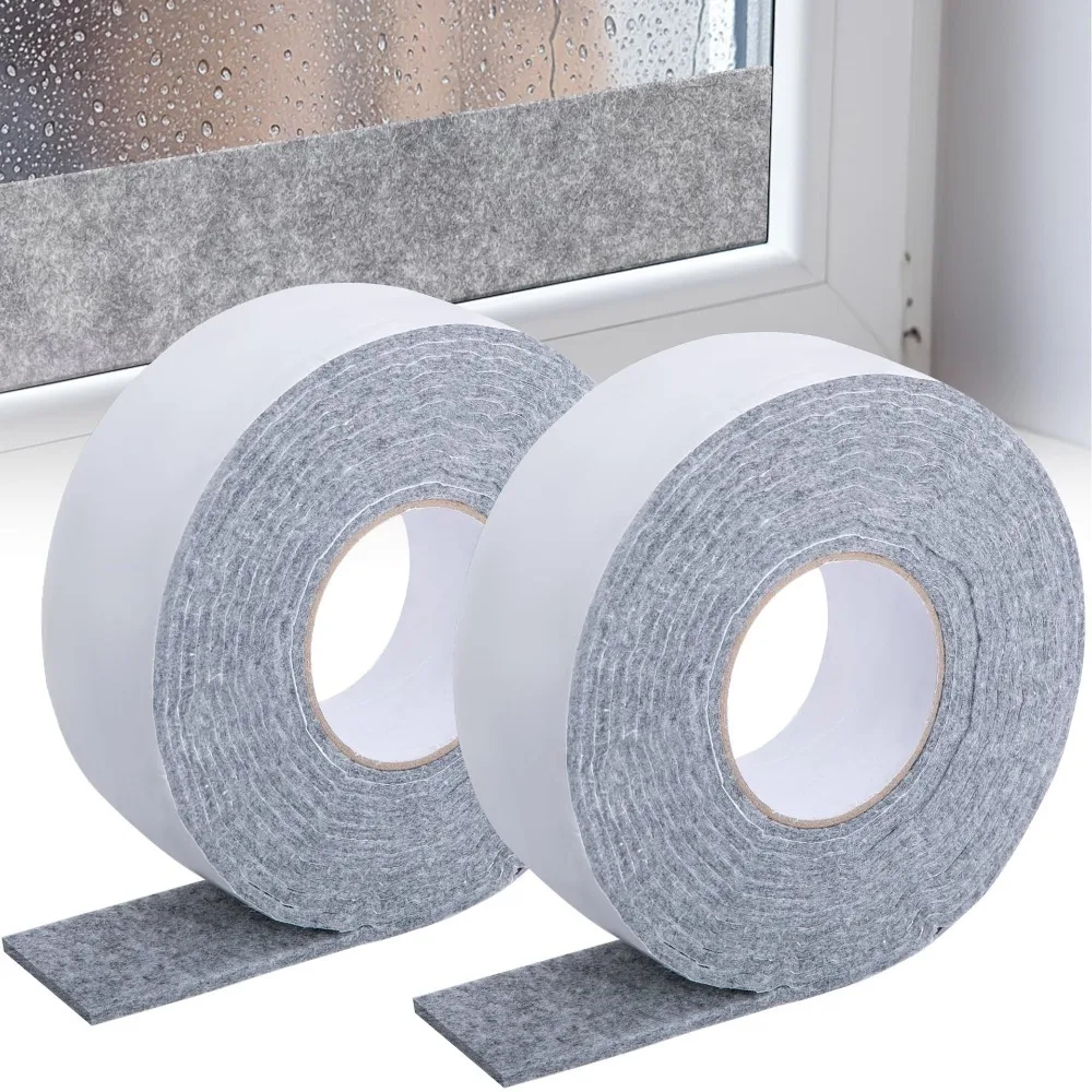 Window Anti Condensation Absorbent Strips Self Adhesive Reusable Felt Moisture Seal Strips for Absorbing Water and Keeping Dry
