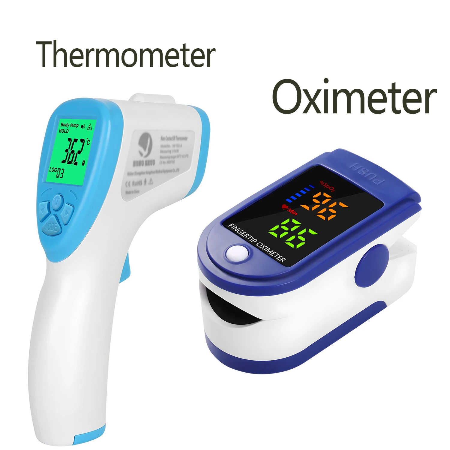 

Non-Contact Infrared Medical Temperature Forehead Digital Thermometer Finger Pulse Oximeter for Baby Adults Fever Thermometer