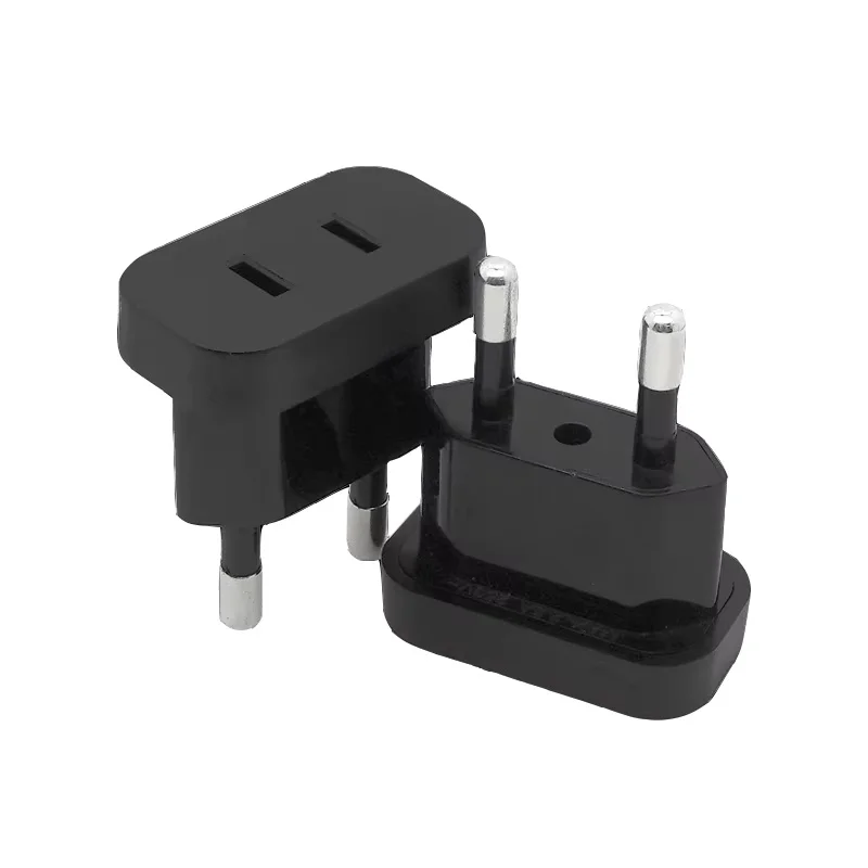 1Pcs 4.0mm 4.8mm Euro Power Plug Adapter US To EU Europe Plug Converter Travel Charger Electrical Outlet Socket For Home Office