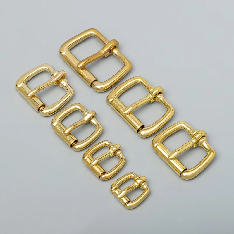 1pcs Brass Heel Bar Buckle End Bar Roller Buckle Rectangle Single Pin for Leather Craft Bag Belt Strap Webbing 3sizes available