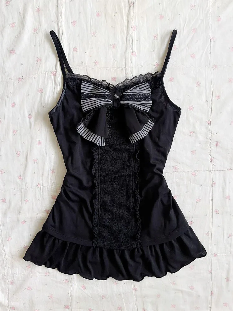 

BanzhiTao Original American Retro White irt Top Bla Sa Vest Two-Piece Set Commute Sle Slim Fit ort Sve Women's B...