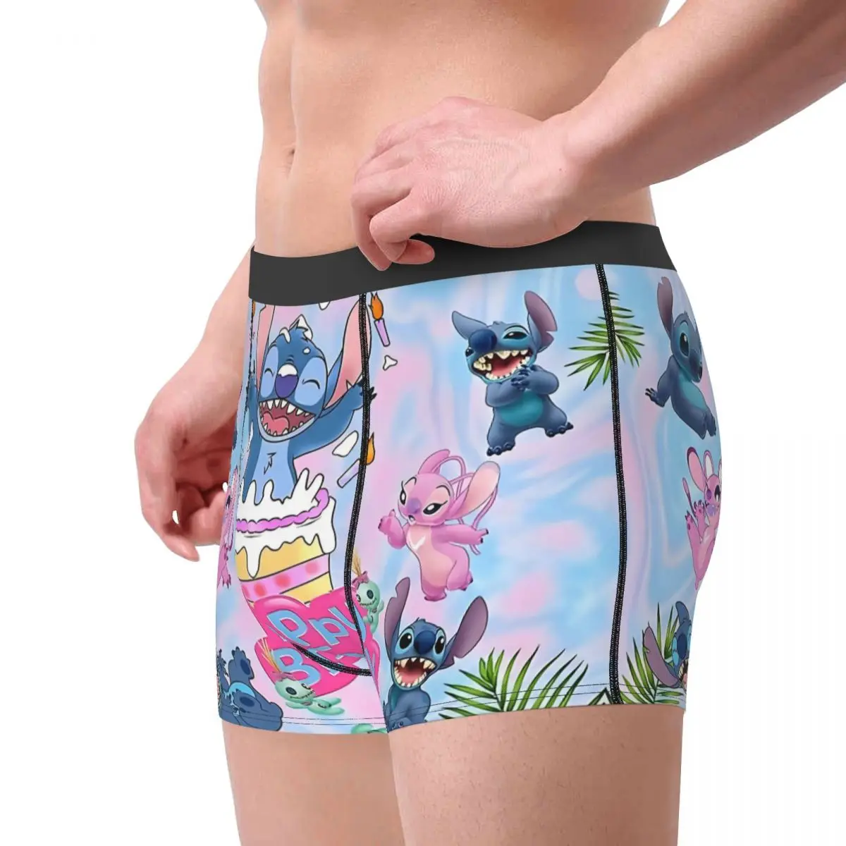 Custom Stitch Printed Underwear Men Breathable Cute Cartoon Boxer Briefs Shorts Panties Soft Underpants For Homme