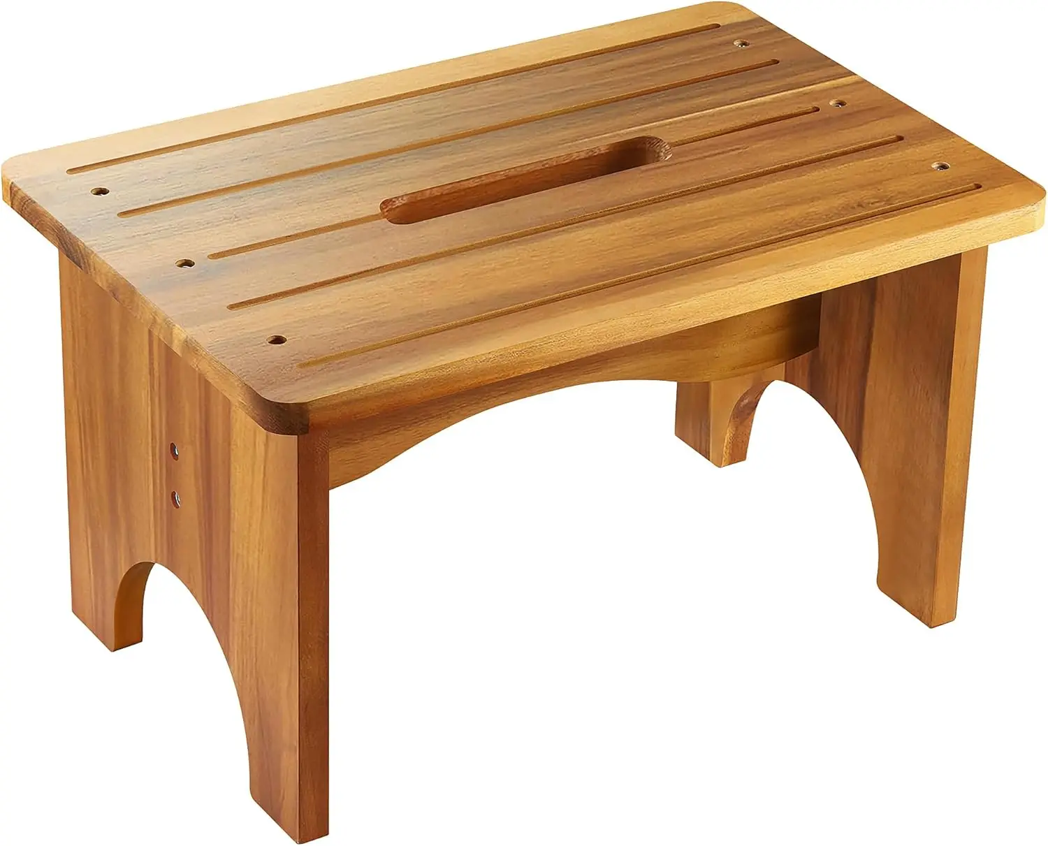 مقعد متدرج للبالغين، مقعد خشبي محمول مقاس 9 بوصات للأطفال، مقعد بجانب السرير عالي التحمل بخطوة واحدة بسعة تحميل 550 رطل #1