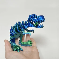 3D Printed Fidget Toy Rotatable Articulated Skeleton Tyrannosaurus Rex Skeleton Dinosaur Model Gift for Kids with for Birthdays