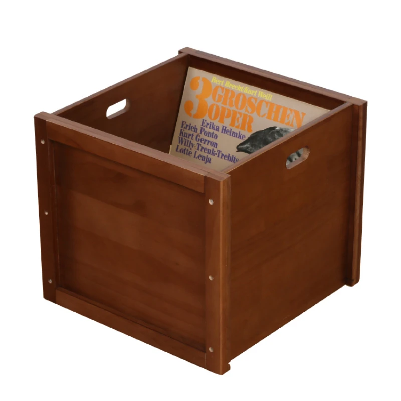 

/Vinyl LP record rack, audiophile old record collection box HiFi wooden CD storage rack 12 inches