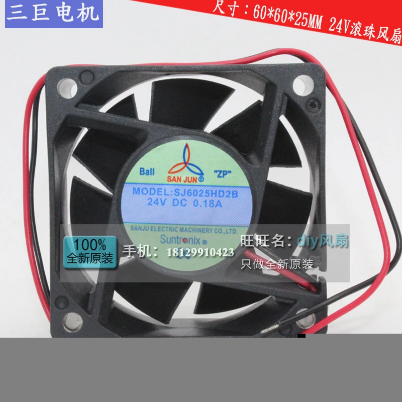 

НОВИНКА ДЛЯ San jun suntronix SJ6025HD2B 6025 24 В 0,18 А 6 см Вентилятор охлаждения преобразователя частоты