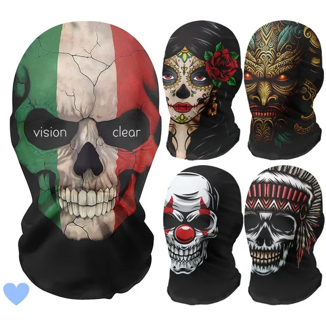 Skeleton Full Face Fashion Headwear Mask Motorcycle Perspective Net Balaclava Bike Outdoor Wearing Halloween, Christmas Mask 1