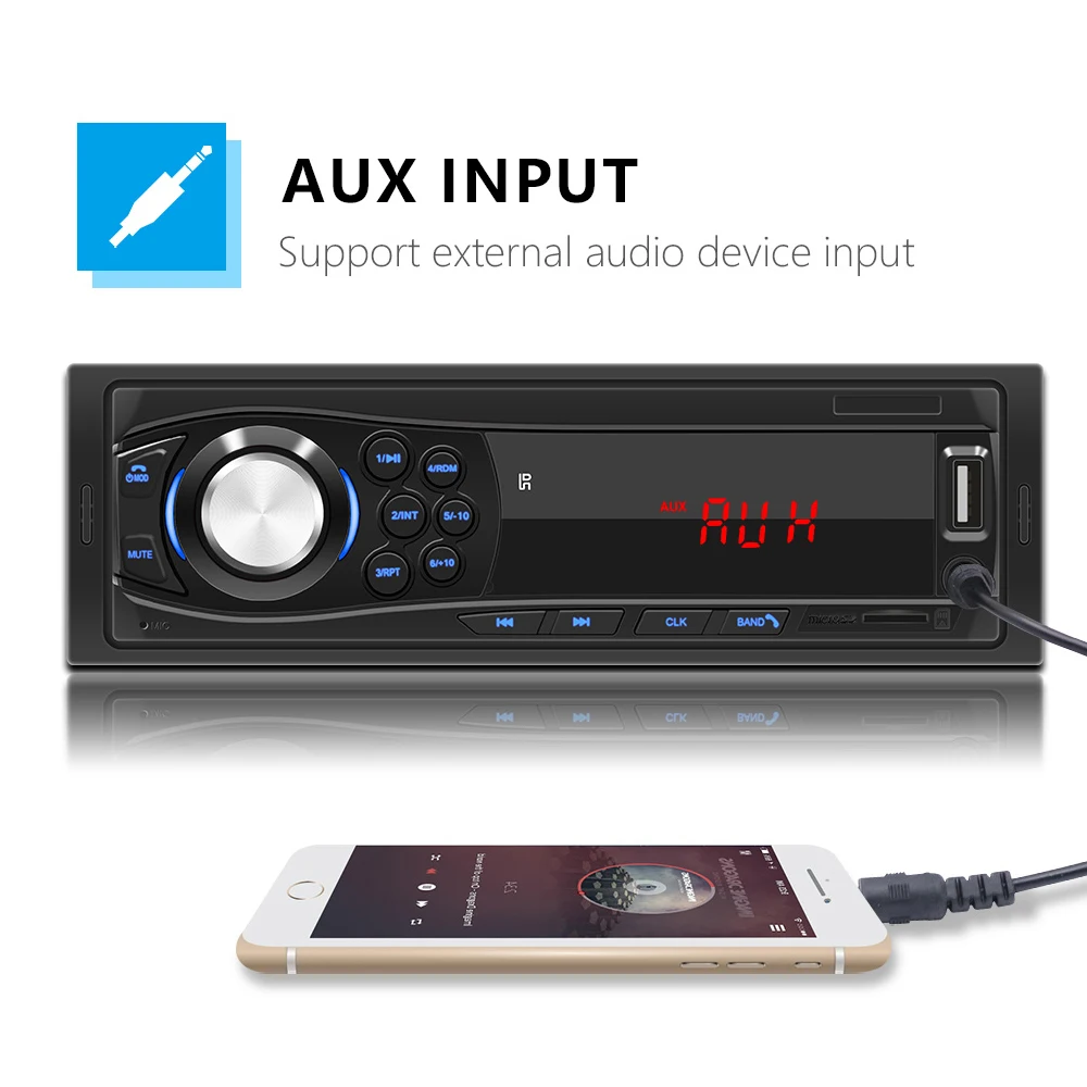 Podofo 4.1 "راديو السيارة الصوت 1 Din بلوتوث الصوت الموسيقى ستيريو MP3 مشغل راديو السيارة استقبال FM مع بطاقة AUX/USB/TF في مجموعة داش #6