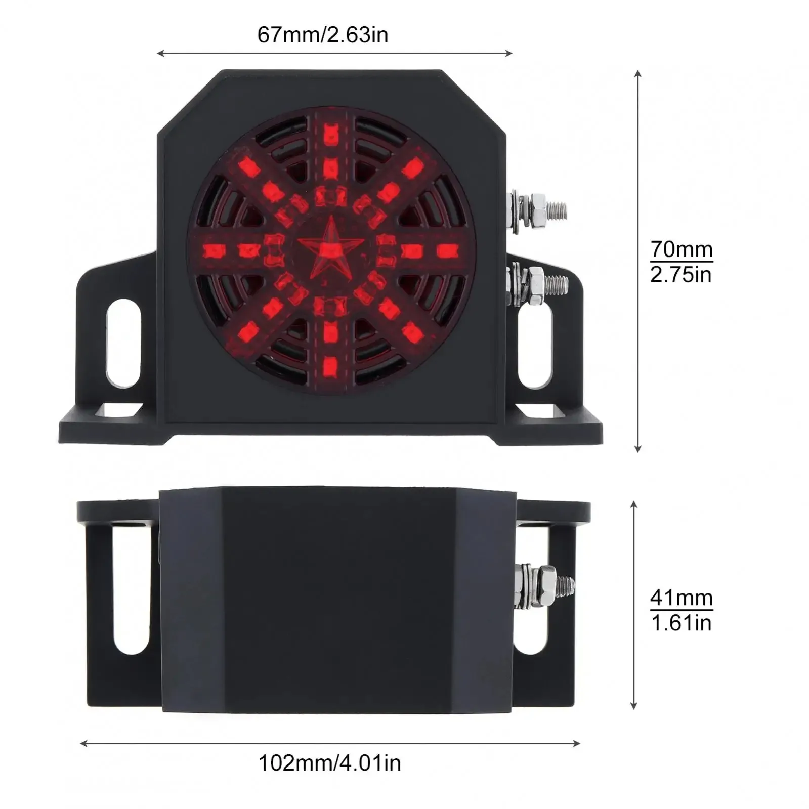9V-36V wide-range automotive speaker, vehicle reverse alarm speaker, 8 sound effects with LED lights, suitable for cars, trucks,