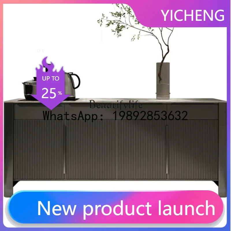 

QQ 1Italian Minimalist Multifunctional Disinfection Cabinet Kettle Stone Plate Light Luxury Solid Wood Locker