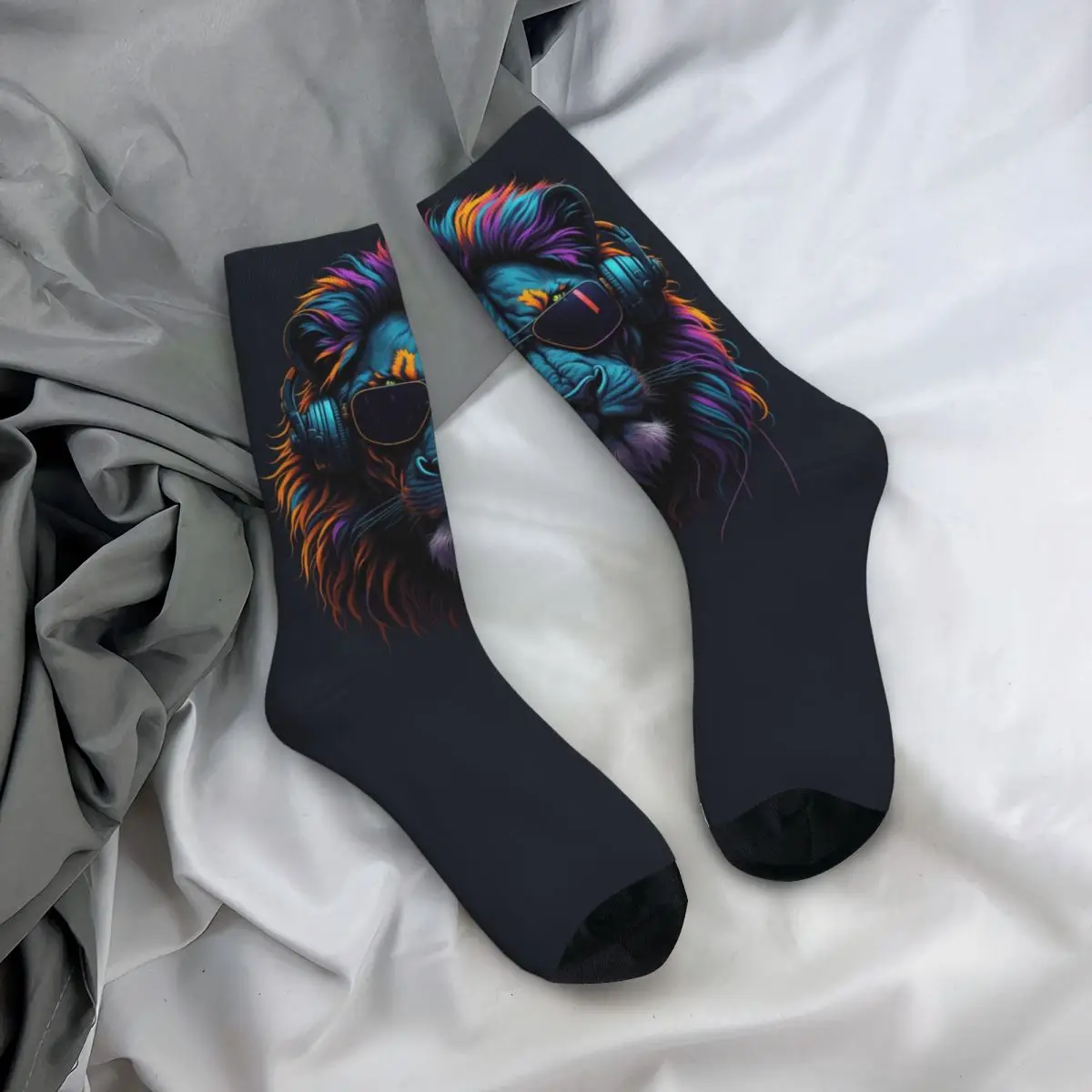 Calcetines de animales geniales, leones, tigres, gorilas, impresión hermosa de moda, adecuado para todas las estaciones, regalos de vestir para hombres y mujeres