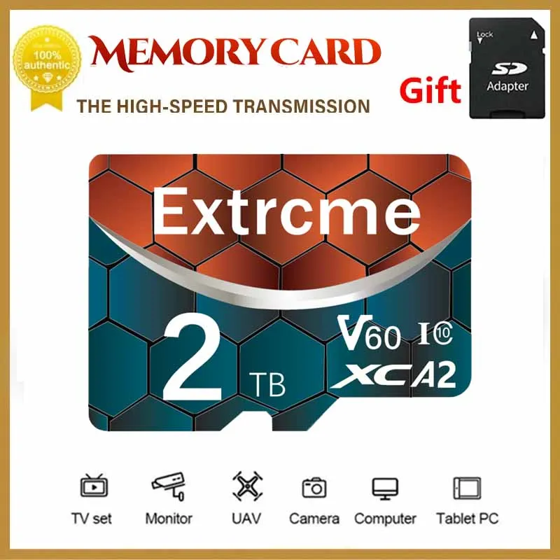 2TB Micro TF SD Card Memory Card Uitra 128G 256G 512GB Micro Card C10 A2 1TB TF Flash Cards Cartao De Memoria For Phone Ps5 Game