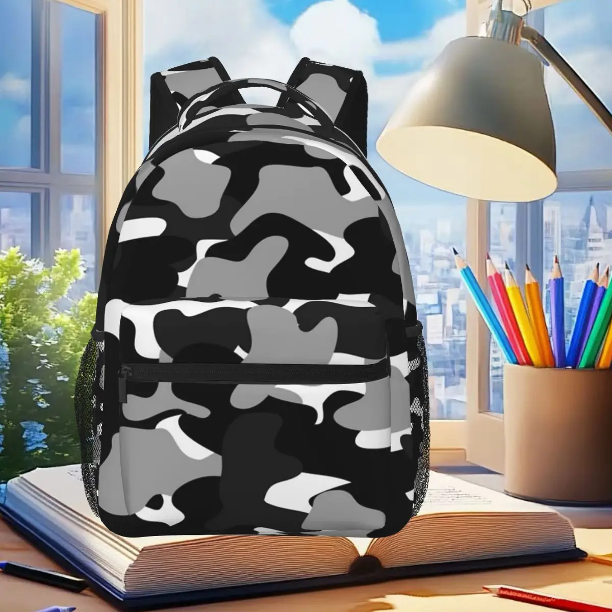

Camouflage Pattern Military Army Background Camo Backpack Student Boys Girls BookBag Children School Bag Computer Shoulder Bags