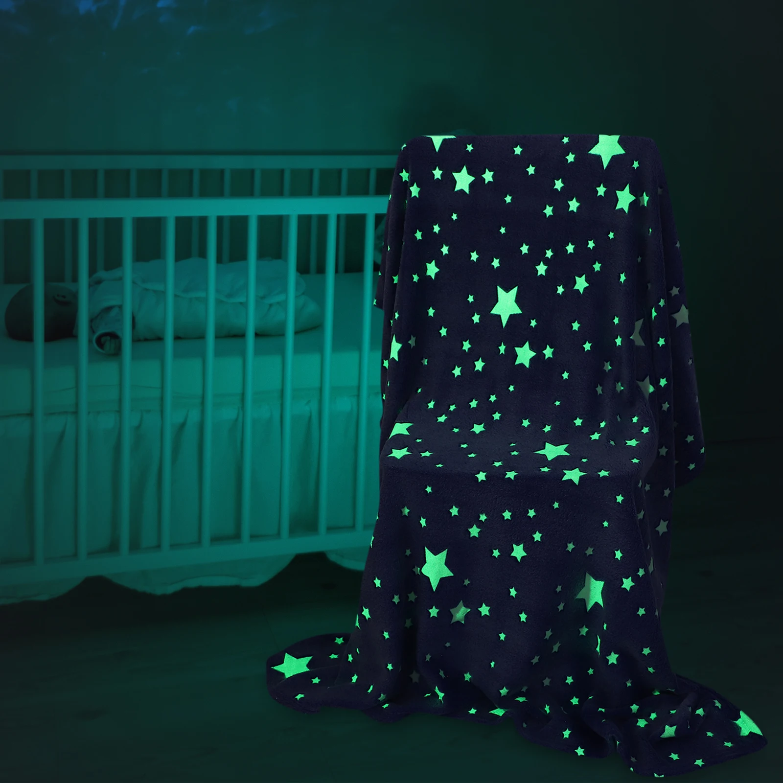 بطانية بنمط مضيء ناعمة على الوجهين قيلولة دافئة للاستخدام المنزلي والمكتب والسيارة بطانية نوم مريحة وخفيفة الوزن #1