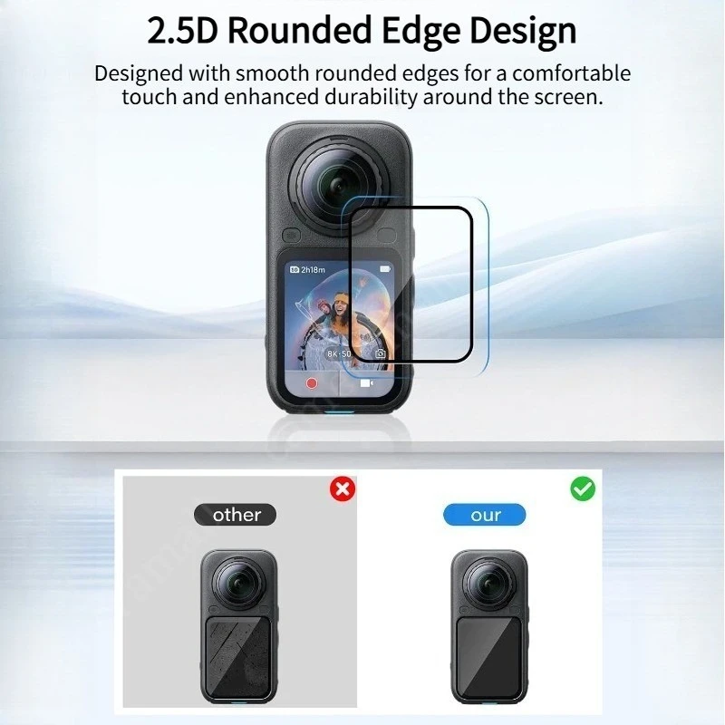 Zestaw ochronny do Insta360 X6: Osłona obiektywu, silikonowe etui, ochrona ekranu, akcesoria zapobiegające upadkom do Insta 360 X6 — zdjęcie produktu 6