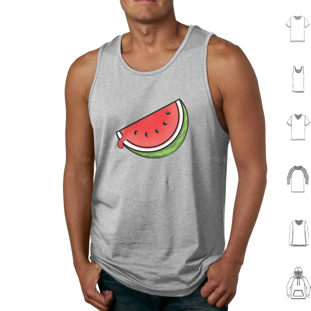 Watermelon Slice Tank Tops Vest Sleeveless Watermelon Melon Fruit Juice Red Melon Slice Natural Fresh Red Food