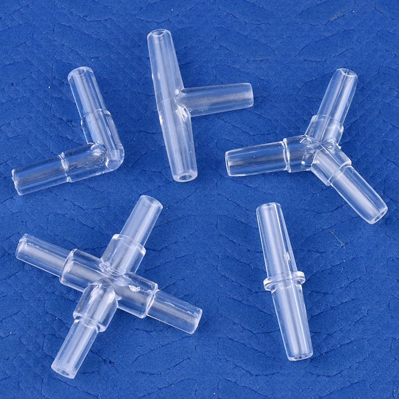 

5~50Pcs 5mm Aquarium Fish Tank Water Pipe Fittings Air Pump Hose Distributor Splitters Elbow Tee Transparent Acrylic Connectors