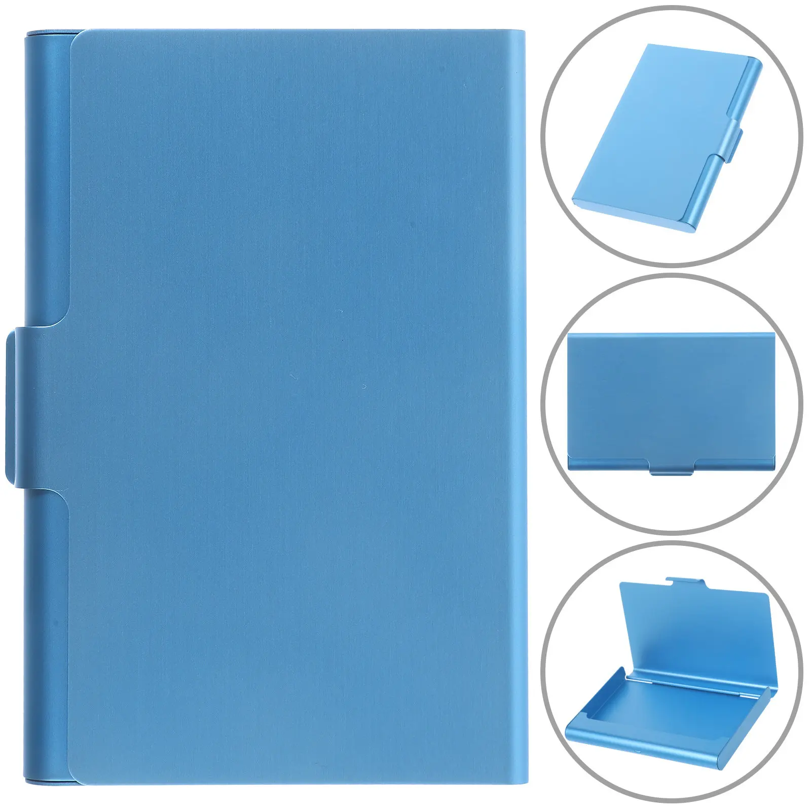 Business Card Holder Box Aluminium Alloy Large Capacity Desktop Organizer for Office Clinic Travel Multipurpose Storage Stand