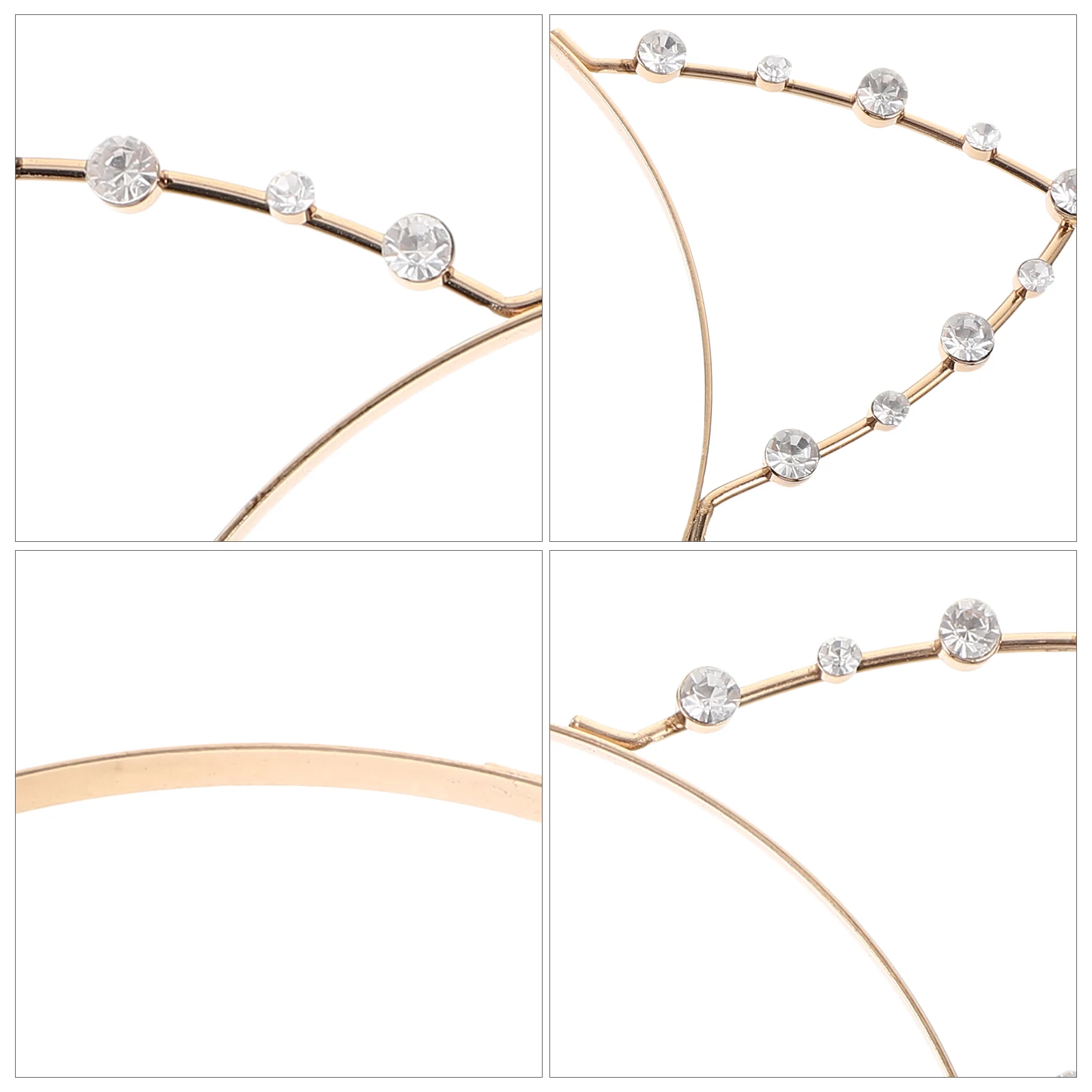 عصابة رأس على شكل آذان قطة من حجر الراين الذهبي المزخرف بشريط شعر معدني مقاس 17 × 17 سم لحدث أزياء العطلات والحفلات الراقصة #5