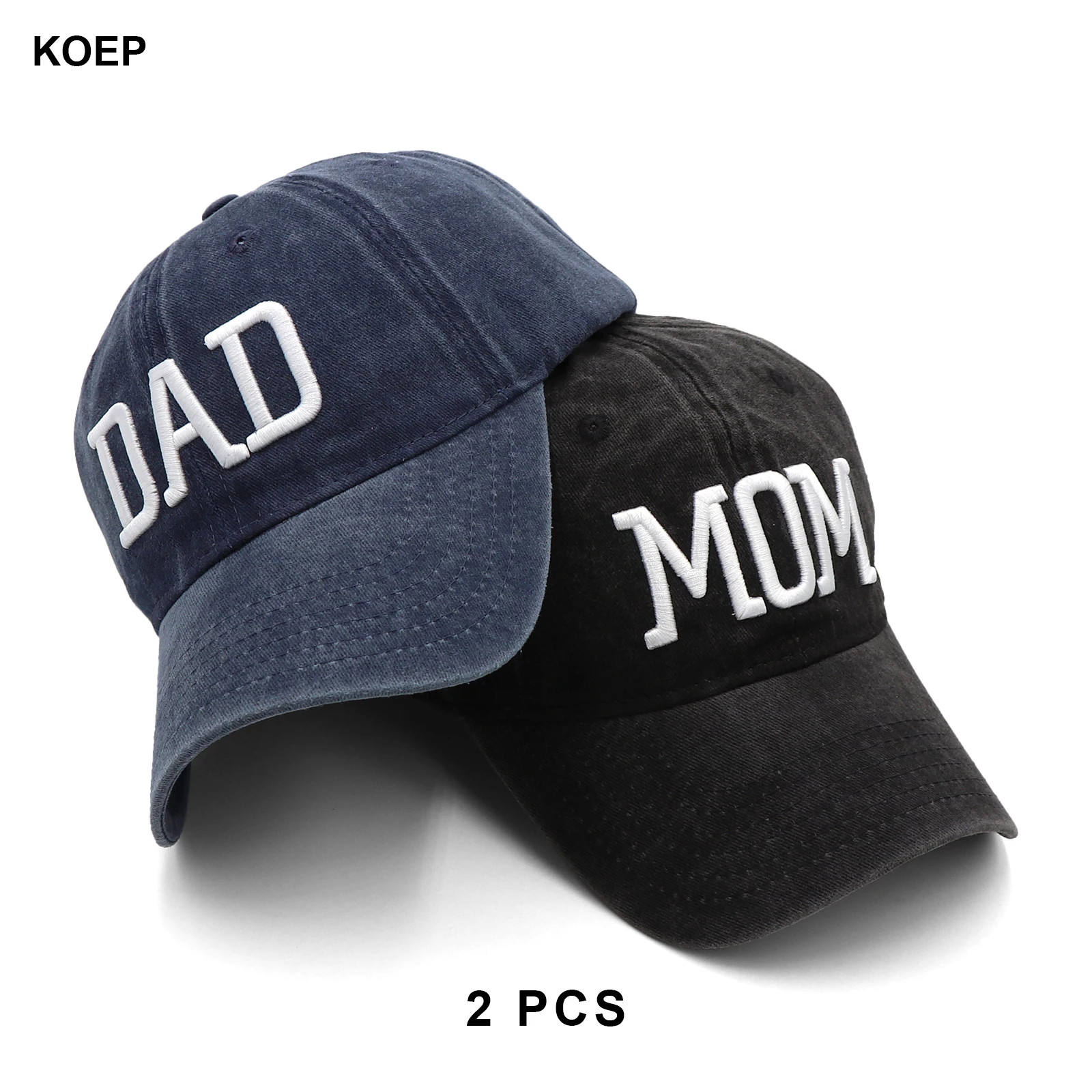 KOEP MOEDER En VADER Baseball Cap Vissen Caps Mannen Outdoor Vrouwen Gewassen En Versleten Zwangerschap Aankondiging Hoeden 3D Borduren