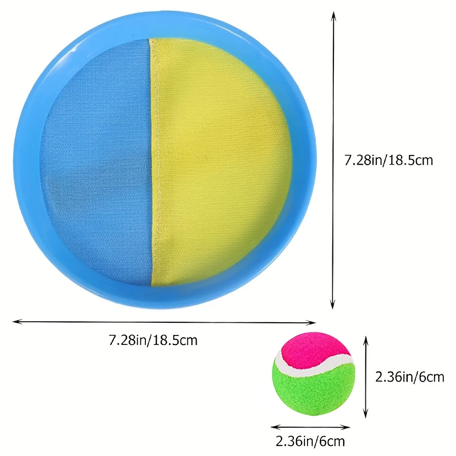 Sticky Rackets with Hard Ball Set Outdoor Toss and Catch Game for Family Backyard Camping Holiday Parties Fun Interactive JXB