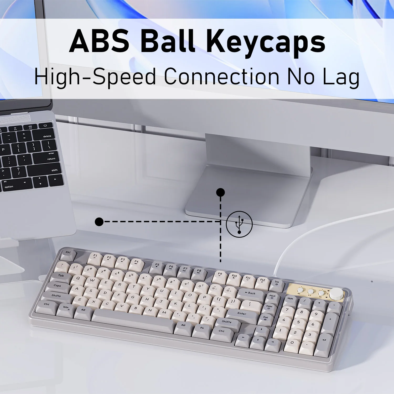 

EWEADN G98 Игровая офисная клавиатура, пленка, проводная USB-клавиатура с радужной подсветкой, мультимедийная ручка, игровая и офисная, для ПК, Windows и ноутбука