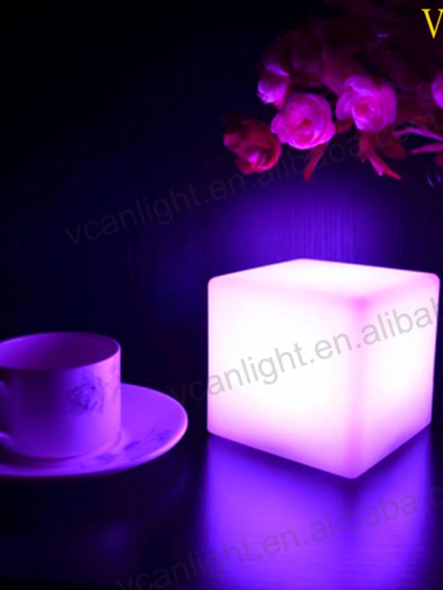 Color Changeable 60cm LED Cube Chair for Outdoor Party Glow Stools Luminous Light Bar