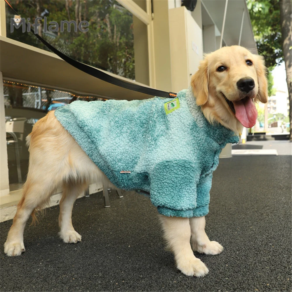 

Miflame Winter Warm Medium Large Dogs Coat Border Collie Labrador Casual Tie-dyed Big Dog Clothes Comfortable Breathable Sweater