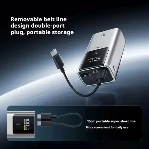 CUKTECH 10 Mini Power Bank 55W MAX 10000mAh Cargador de pantalla digital portátil de carga rápida de alta capacidad
