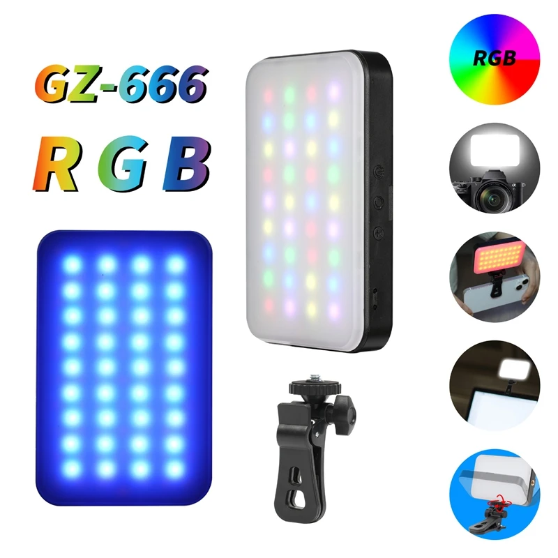 

Portable Mobile Phone Selfie Lights with RGB USB Charging Outdoor Livestreaming Photography Vlog Video Smartphone Fill Light