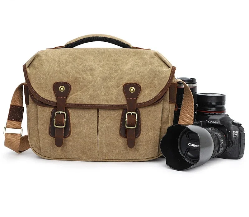Canvas bag SLR camera bag shoulder crossbody photography digital lens storage bag SLR camera special