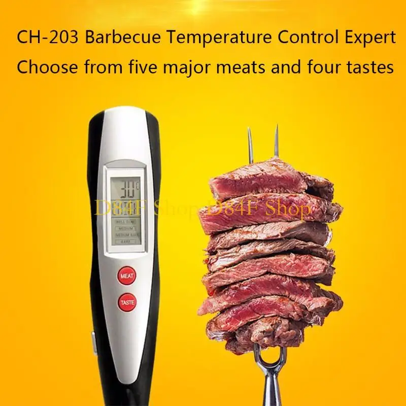 Termometer daging d84f berlaku dapur memanggang kalkun digital barbecue fork