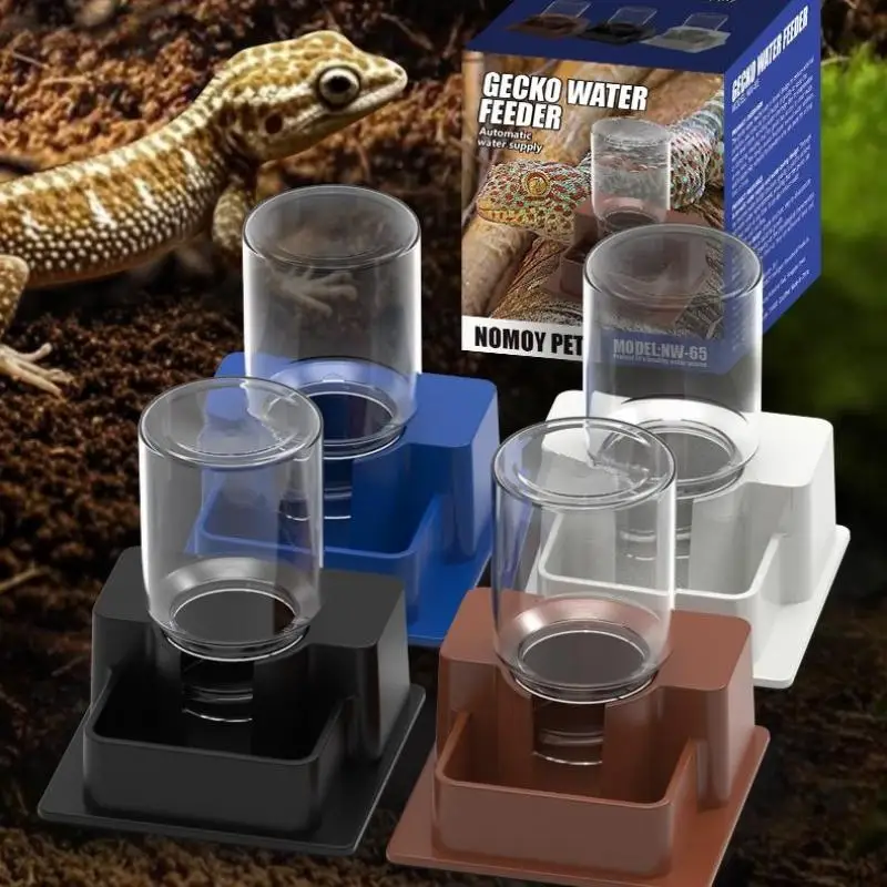 (BF06)Reptile Water Bottle Automatic Water Feeder With Bottle For Tortoise Turtle Lizard Anti Drowning Water Dispense Pet Supply