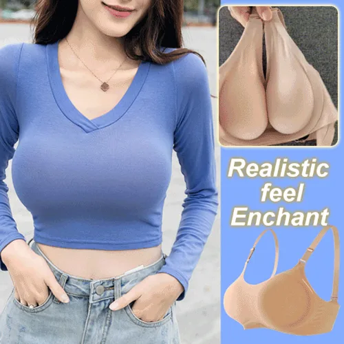 Imagen 2 del producto Sujetador de pecho falso con ancla femenina, ropa interior de prótesis con almohadilla para el pecho, lencería sexy, sujetadores de silicona de gran tamaño para Cosplay