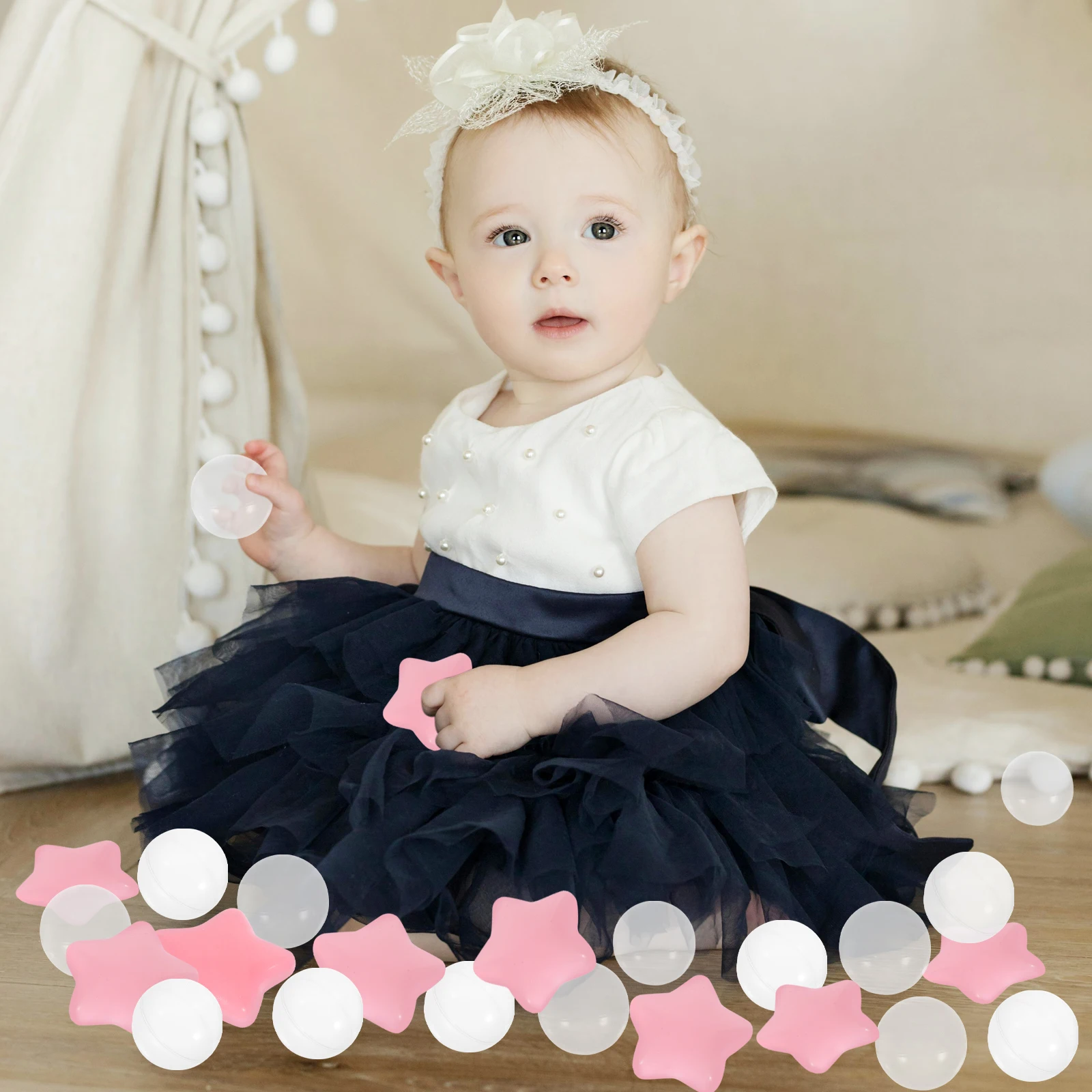 

100 Pcs Kids Toys Five-Pointed Star Marine for Swimming Pool Ocean Pink Child